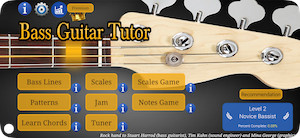 Bass Guitar Tutor - menu of exercises