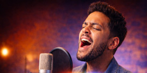 Singer demonstrating mixed voice