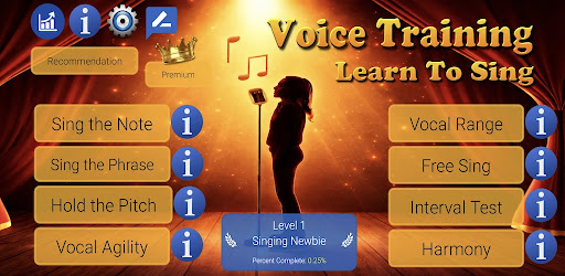 Voice Training Learn To Sing - Exercise menu